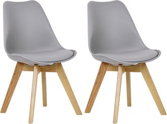 Woltu 2x Sillas De Comedor Dining Chairs Silla Tower Madera Silla De Escritorio Asiento Acolchado En Cuero Sint&eacute;tico Y Polipropileno Silla De Cocina Silla C