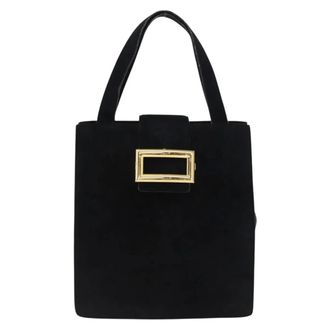 Prada Vintage Suede Black Suede Handbag (Pre-Owned)