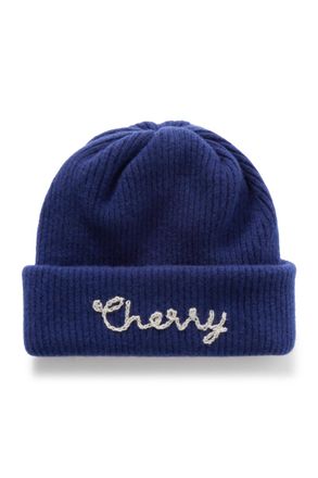 Cherry Los Angeles Logo-Embroidered Ribbed Cashmere Beanie