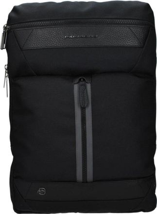 Piquadro Backpacks, male, Black, Size: ONE SIZE Fabric Backpack with Multiple Compartments