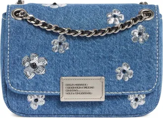Marc Jacobs Small Daisy Sequin Denim Shoulder Bag in Medium Denim at Nordstrom Rack