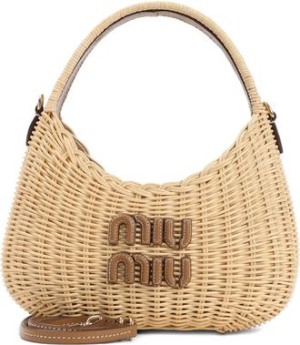 Miu Miu raffia tote bag - Neutrals