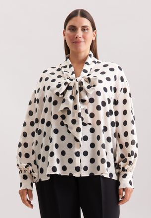 Seidensticker R&uuml;schenbluse SEIDENSTICKER Schwarze Rose, Damen, Gr. 4XL (48), off, wei&szlig;, 86% Viskose, 14% Polyamid, gemustert, oversize, Blusen R&uuml;schenbluse, 1/1 Dru