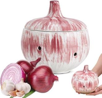 OEM Maceta De Cer&aacute;mica Para Ajos Con Orificios De Ventilaci&oacute;n - Tarro De Almacenamiento Para Ajo Y Jengibre, Recipiente De Cocina Colorido