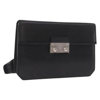 Ferragamo Pre-owned Leren Schoudertas - Dames - Pre-owned - Zwart - Maat: ONE Size Leer