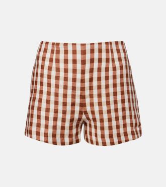 Faithfull The Brand Lila gingham linen shorts
