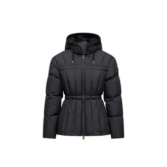 Moncler Moncler Estom Vertical-quilted Hooded Short Down Jacket, Women, Black, Size: 00