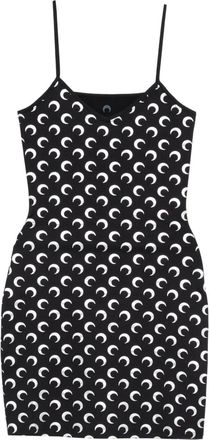 Marine Serre Abito corto con stampa - Nero