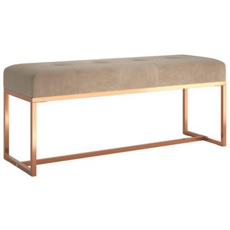 vidaXL Banco De Terciopelo Beige 110x36x45 Cm Vidaxl