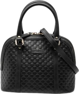 Gucci Pre-owned Satchel - Dames - Pre-owned - Zwart - Maat: ONE Size Leer