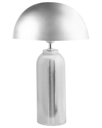 Beliani L&aacute;mpara de mesa Metal Plateado