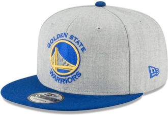 New Era NBA Golden State Warriors Gray Blue Basketball 9FIFTY Adjustable Snapback Hat Cap One Size Fits All, Gray, One size