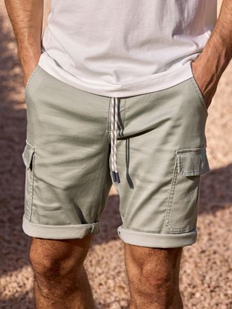 Lerros Cargobermudas LERROS Modische Cargo-Jog-Bermuda, Herren, Gr. 31, tinted grau, 55% Lyocell, 44% Baumwolle, 1% Elasthan, Hosen Cargobermudas