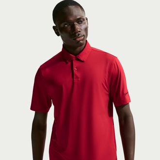 Nike Mens Velocity Dri-FIT Sleeve Logo Golf Polo in Red | IQ6689-687