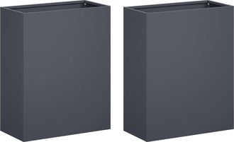 vidaXL Macetero De Jard&iacute;n 2 Uds. Gris Antracita 40 X 20 X 40 Cm Vidaxl