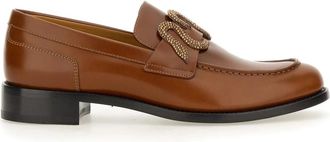 Rene Caovilla Morgana Mocassin - Dames - Loafers - Bruin - 39 1/2 EU - Leer - Schoenen