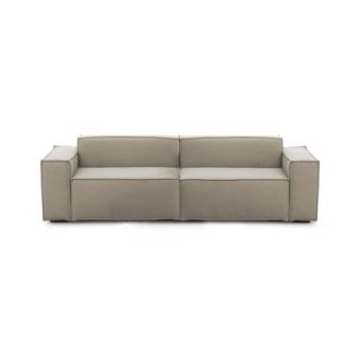 Dmora Sof&aacute; Fijo Dmelucc, Sof&aacute; Modular Lineal De 3 Plazas, 100% Made In Italy, Sof&aacute; De Sal&oacute;n Moderno En Tela., Cm 260x95h70, T&oacute;rtola - Dmora