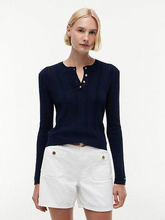 Tommy Hilfiger Jersey con dise&ntilde;o Pointelle y cuello Henley