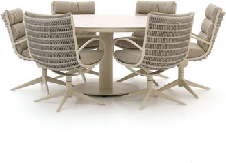 Apple Bee Camp Bay/Melville &oslash; 160cm dining tuinset 7-delig draaibaar