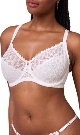 Montelle Intimates Muse Underwire Full Cup Lace Bra in Chantilly at Nordstrom, Size 32D
