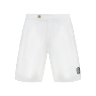 Brunello Cucinelli White Tailored Shorts With Button Detail, Size Large