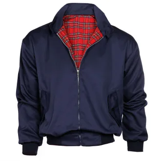 Generic MENS CLASSIC VINTAGE 1970S BOMBER HARRINGTON RETRO TRENDY TOP SCOOTER JACKET (S, Navy Blue)