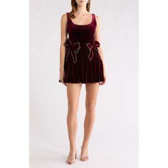 All in Favor Velvet Fit & Flare Dress in Burgundy at Nordstrom Rack, Size X-Small