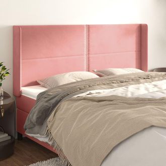 vidaXL Cabecero Con Orejas De Terciopelo Rosa 163x16x118/128 Cm Vidaxl