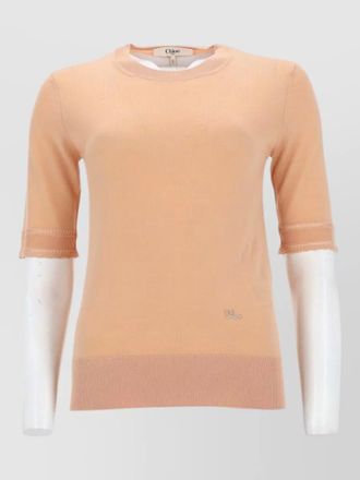 Chlo&eacute; wool slim-fit short-sleeve jumper