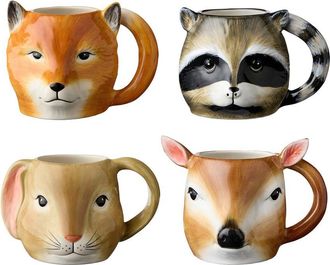 Certified International Winter Cabin Set Of 4 3D Mugs