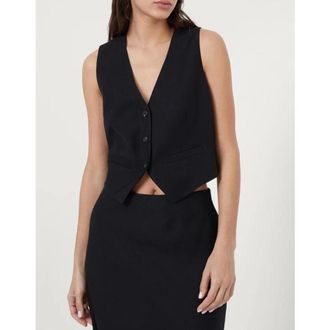 Brunello Cucinelli Black Tailored Vest With Buttons, Brand Size 44 (US Size 10)