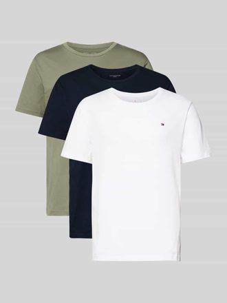 Tommy Hilfiger Regular Fit T-Shirt aus reiner Baumwolle im 3er-Pack in Khaki, Gr&ouml;&szlig;e XXL