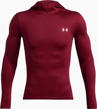 Under Armour Mens Hooded Neck Long Sleeve Slim Fit Top - Red - Size: 38