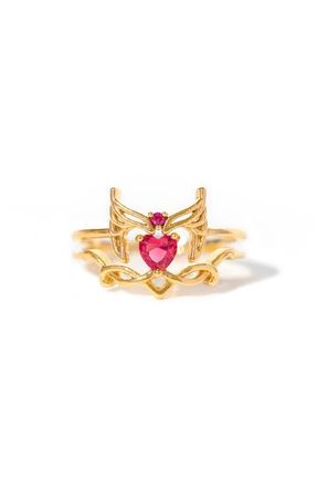 Girls Crew x Marvel Studios Scarlet Witch Ring Set in Gold/Scarlet at Nordstrom, Size 8
