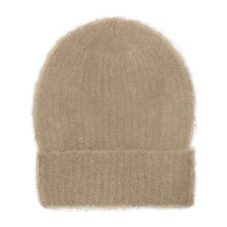 Americandreams Mila Mohair Beanie - Dames - Hoeden - Bruin - ONE Size - Wol - Accessoires