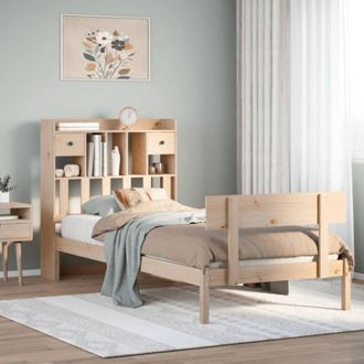 vidaXL Cama Con Estanter&iacute;a Sin Colch&oacute;n Madera Maciza De Pino 90x200 Cm Vidaxl