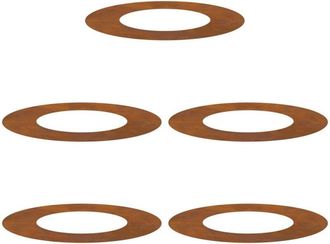 vidaXL Vidaxl - Flat Tree Rings 5 pcs Brown &Oslash;40 / 70 cm Weathering steel