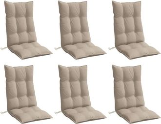vidaXL Cojines De Silla Con Respaldo Alto 6 Uds Tela Oxford Gris Taupe Vidaxl