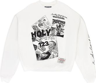 RRR123 COUNTLESS ACTS CREWNECK WHITE SWEATSHIRTS