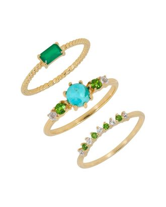 Tiramisu 14K Plated 1.14 Ct. Tw. Gemstone Ring Set