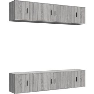 vidaXL Vidaxl - Set De Muebles Para Tv 6 Pzas Madera Contrachapada Gris Sonoma