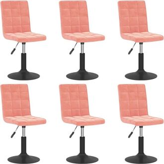 vidaXL Vidaxl - Sillas De Comedor Giratorias 6 Unidades De Terciopelo Rosa