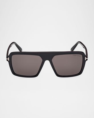Tom Ford Men & apos;s Vincent Acetate Rectangle Sunglasses