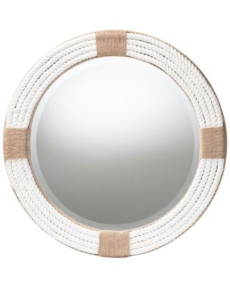 Baxton Studio Makya Round Woven Rope Mirror