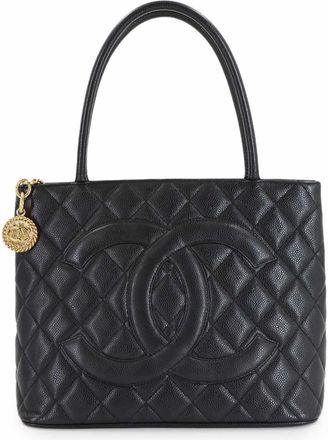 Chanel Black Grained Calfskin Tote Bag (Pre-Owned)