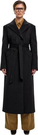 Cesare Gaspari Cappotto Lungo con Cintura - - Coats - Donna - Nero - XL