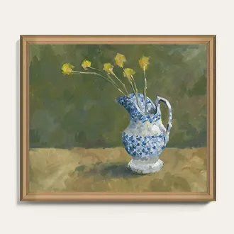 Ballard Designs Blue Jug with Stems Art - 16 x 20 - Ballard Designs