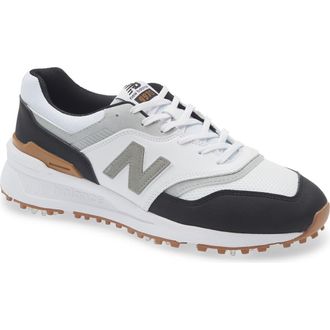 New Balance 997 Waterproof Golf Shoe in White /Black at Nordstrom, Size 10.5