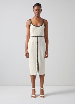 L.k. Bennett Womens Tara Dresses, Cream/Navy - Size 8 UK