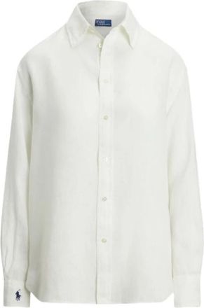 Polo Ralph Lauren Oversized Linnen Shirt - Dames - Overhemden - Wit - XL - Linnen - Overhemden